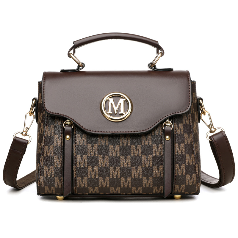 Luxury Bags Louis Vuitton - กระเป๋าโท้ทสตรีสไตล์วินเทจกระเป๋าถือ PU กระเป๋าสะพายไหล่พร้อมตัวอักษรสีทอง 