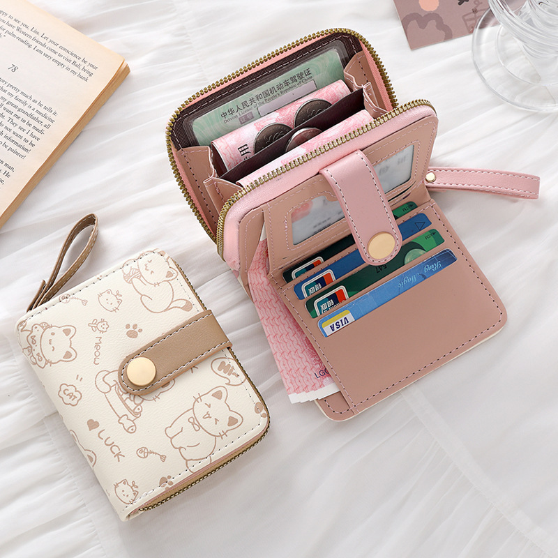 Luxury Japanese Bags Brands - กระเป๋าเหรียญผู้หญิงญี่ปุ่นหนัง Kawaii Kitty หวานน่ารักกระเป๋าสตางค์อเนกประสงค์แบรนด์หรูใหม่มือถือกระเป๋ามินิสําหรับสาว