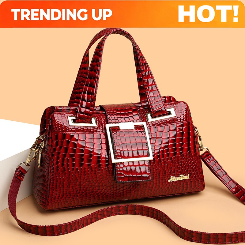 Luxury Bags With Zipper - กระเป๋าถือลายจระเข้สุดหรู ดีไซน์สร้างสรรค์ ขายดี กระเป๋าสะพายข้างผู้หญิง รุ่นใหม่ วันวาเลนไทน์