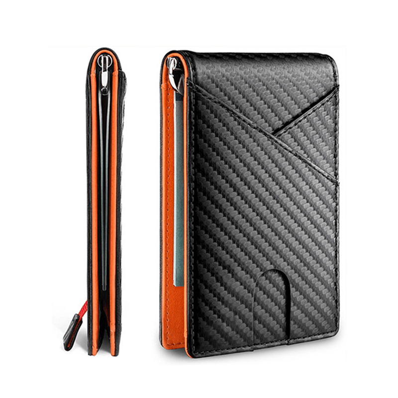 Luxury Bags For Men Brands - กระเป๋าสตางค์ผู้ชายแบบ RFID ป้องกันการโจรกรรมข้อมูล วัสดุคาร์บอนไฟเบอร์ แบรนด์หรู บางเฉียบ