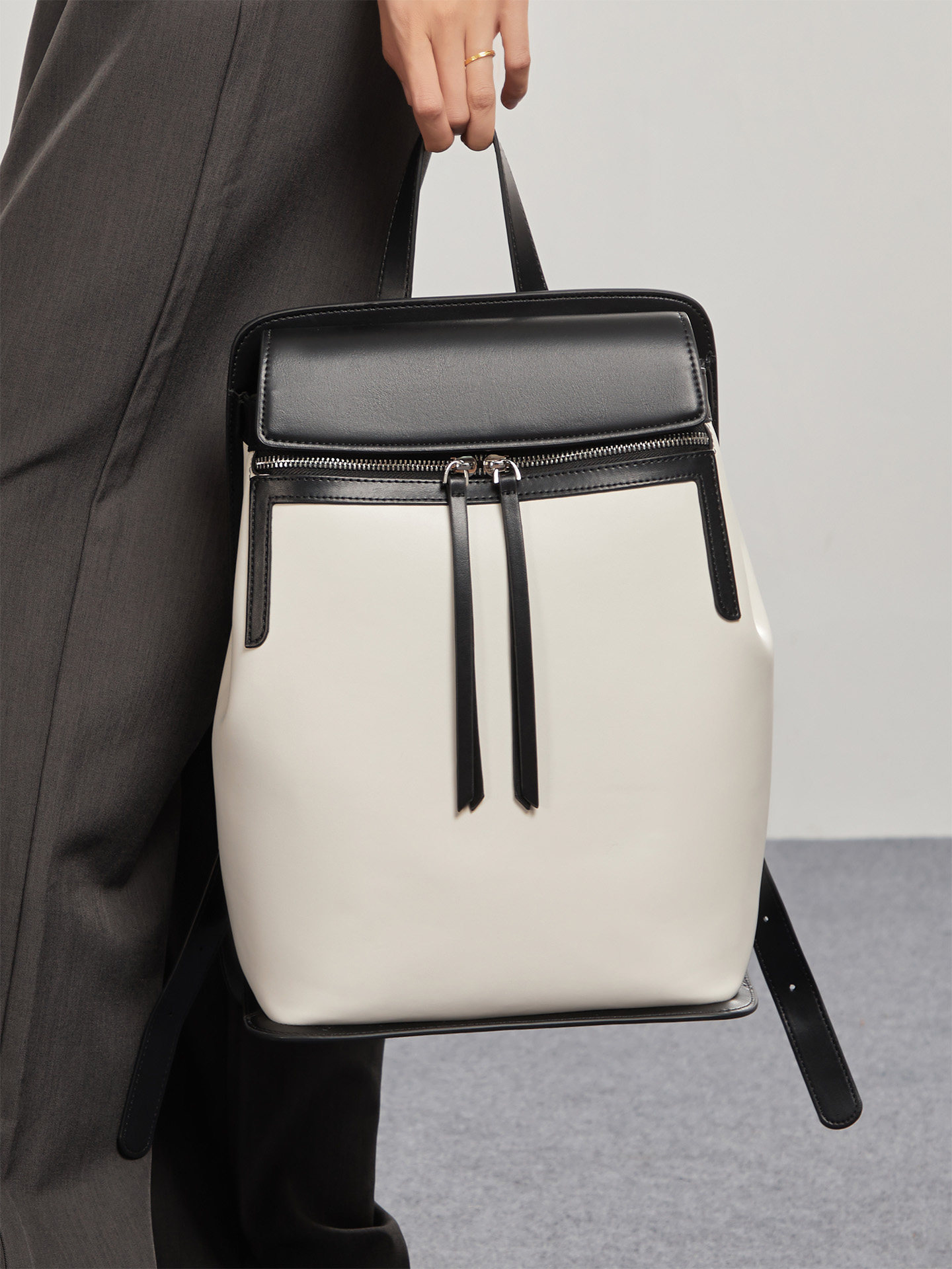 Luxury Bags With Zipper - กระเป๋าเป้สะพายหลังแฟชั่นหรูหราทันสมัย หนังแก้วคุณภาพสูง ดีไซน์ตัดต่อสีสันสดใส เรียบง่าย สบายๆ ใช้งานได้หลากหลาย