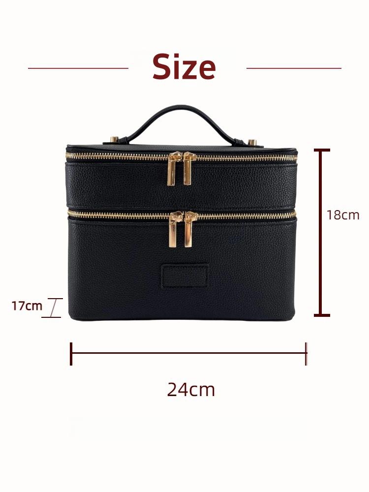 กระเป๋าเครื่องสำอางค์สองชั้นขน - Luxury Bags For Travel บทวิจารณ์และราคา