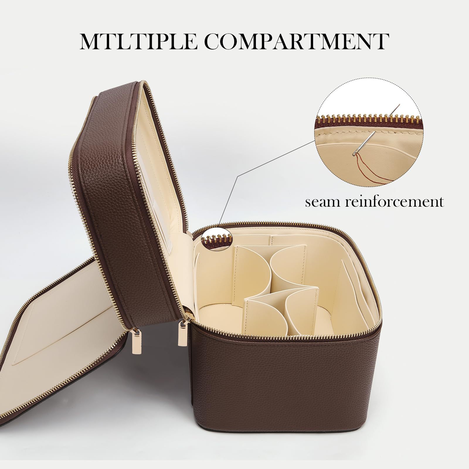 กระเป๋าเครื่องสำอางค์สองชั้นขน - Luxury Bags For Travel บทวิจารณ์และราคา